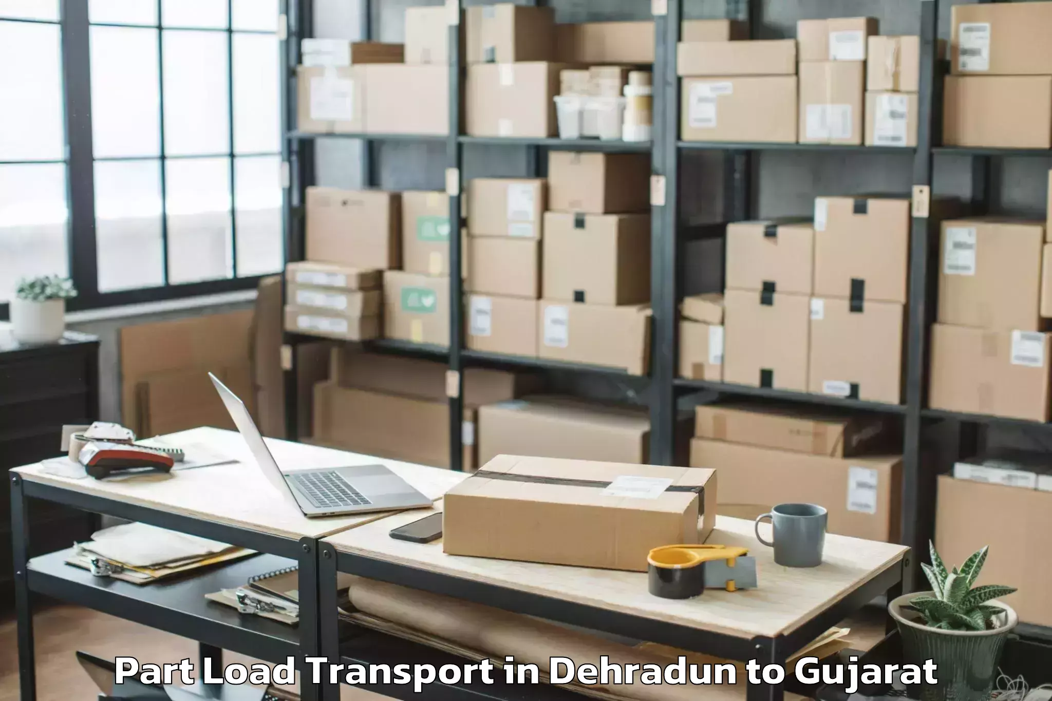 Top Dehradun to Vadgam Part Load Transport Available